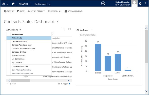 Contract Status Dashboard 